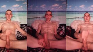 Bald Amateur Gushes Cum Recording Gay Solo Jerk Off Frenzy