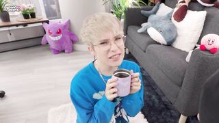Femboy Stepbro Chokes Deep On Twink Big Dick Gushing Cum Flood