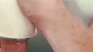 1$ Fake Pussy Chokes Cock Gushes Thick Cum Flood