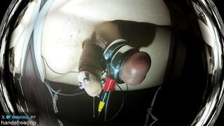 Pierced Cock Gushes Endless Precum From CBT E-Stim Edging Hell