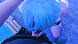 Blindfolded Femboy Gags Choked on Masters Huge Cock Cum Flood