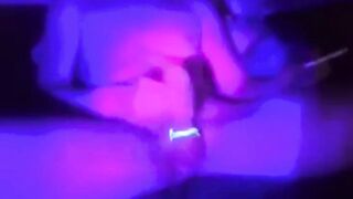 Blue Light Cock Gushes Cum Drenched Thighs Destroyed
