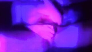 Blue Light Cock Gushes Cum Drenched Thighs Destroyed