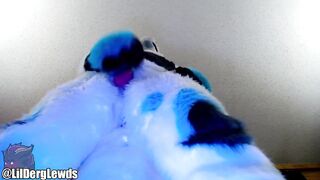 Fursuiter Jerks Teal Paw Cock Till Gushing Cum Flood