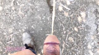 Cute Twink Big Cock Gushes Cum On Feet Outdoors Destroyed