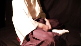 Horny Shinto Priest Hakama Jerk Off Cum Gusher Ritual Destroyed