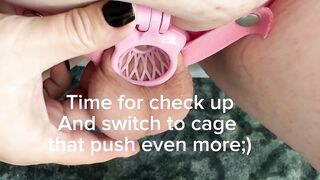 Pink Cage Crushes Dick Negative Locktober Hell Denied