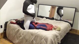 Wetsuit Mask Freak Dry Humps Spiderman Doll Till Gushing Cum Wreck