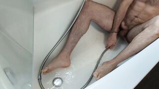 Hairy Anus Scrotum Gushed Destroyed by Water Jet Blast Cum