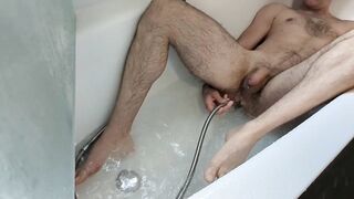 Hairy Anus Scrotum Gushed Destroyed by Water Jet Blast Cum