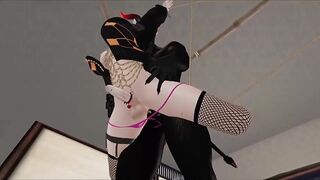 Bound Femboy Ass Destroyed by Fat Cock Gushing Cum Loads