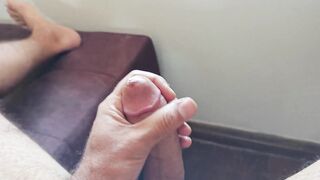Legs Wide Lube-Soaked Big Cock Jerked To Gushing Ruin