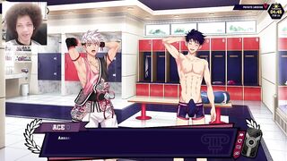 Yuto's Soapy Big Dick Milked Gushing in Jock Lockers Chaos
