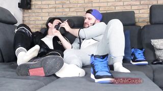 Sneaker Sock Feet Sniffing Bros Cum Gush Destroy Nike Adidas
