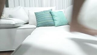 Hairy Latino Beast Jerks Giant Cock Gushes Cum Flood On Huge Sofa