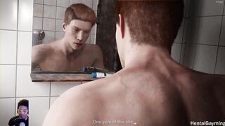 Redhead Military Hunk Jerks to HentaiGayming Buddy Cum Flood