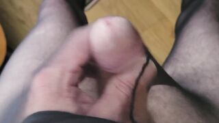 Unboxing Black Pantyhose Big Dick Cum Flood Destroyed