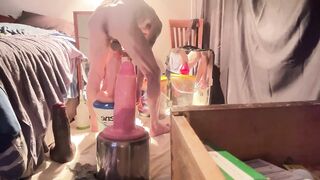 Hole Wrecker Rips Loose Gay Man Pussy With Massive Pink Dildo Beast