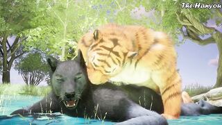 Wolf Crushes Tiger Ass Footjob Frenzy Gushing Cum Destroyed
