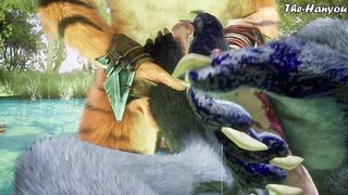 Wolf Crushes Tiger Ass Footjob Frenzy Gushing Cum Destroyed