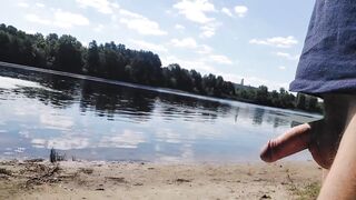 Twink Chokes Down Stranger's Gushing Cumload Nude Beach Blowbang