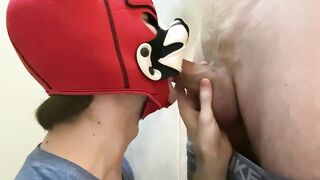 Puppy Mask Twink Deepthroats Massive Uncut Cock Choked Gushing Cum Facial
