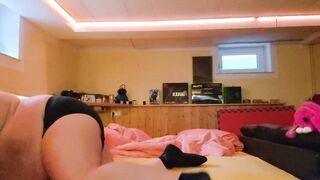 Chubby Bear Latex Gloves Cock Gush Destroyed Cum Flood