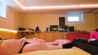 Chubby Bear Latex Gloves Cock Gush Destroyed Cum Flood