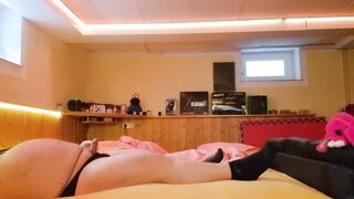Chubby Bear Latex Gloves Cock Gush Destroyed Cum Flood
