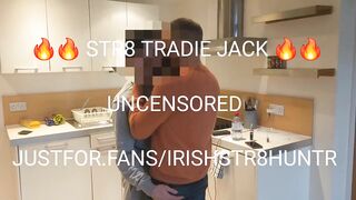 Str8 Tradie Crushed on Daddys Lap Choked Gushing Cum Flood