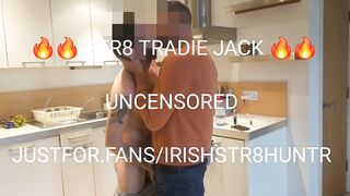 Str8 Tradie Crushed on Daddys Lap Choked Gushing Cum Flood