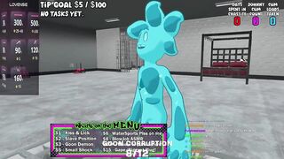 VR Slime Sub Bitch Gushes Cum Choked in Chat Gangbang