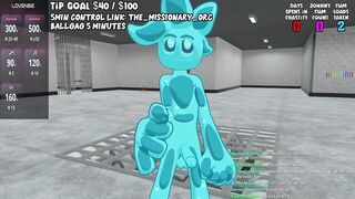 VR Slime Sub Bitch Gushes Cum Choked in Chat Gangbang