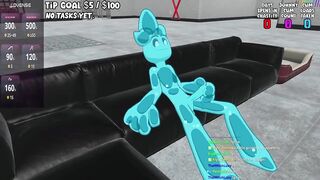 VR Slime Sub Bitch Gushes Cum Choked in Chat Gangbang