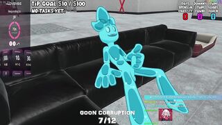 VR Slime Sub Bitch Gushes Cum Choked in Chat Gangbang