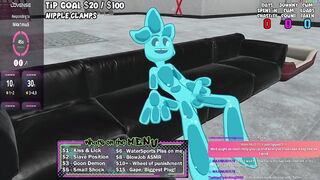 VR Slime Sub Bitch Gushes Cum Choked in Chat Gangbang