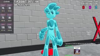 VR Slime Sub Bitch Gushes Cum Choked in Chat Gangbang