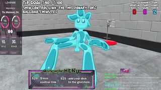 VR Slime Sub Bitch Gushes Cum Choked in Chat Gangbang