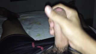 Latino Twink Jerks Uncut Cock Till Gushing Cum Drowns Shaft