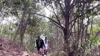 Mountain Jock Chokes Friend on Big Dick Cum Gush Destroyed