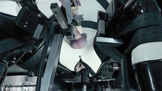 Rubber Pup Bound Choked Gushing Dual Machine Ass Wrecker