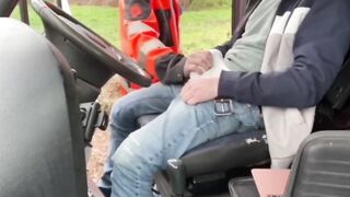 2 Big Dicks Choke Gush In Public Forest ATV Blowjob Rampage
