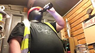 BuilderPiggy Chugs Crushes Guts Explosive Burp Cum Flood