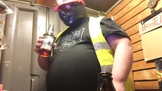 BuilderPiggy Chugs Crushes Guts Explosive Burp Cum Flood