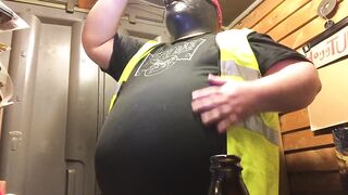 BuilderPiggy Chugs Crushes Guts Explosive Burp Cum Flood