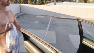 Sweaty Gym Stud Jerks Massive Cum Gush In Risky Public Lot