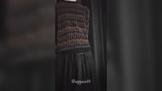 Nerdy Hung Femboy Twink Blasts Cum From Skirt Bulge