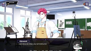 Bear Prof Chokes Twink on Gushing Cum in Art Class