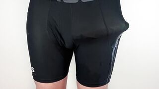 Huge Cock Pulsed Hands Free To Massive Cum Flood In UA Pants