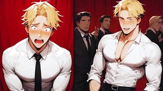 Tattooed Hunk's Shiny Ass Destroyed Gushing Cum Gay Hentai Bar